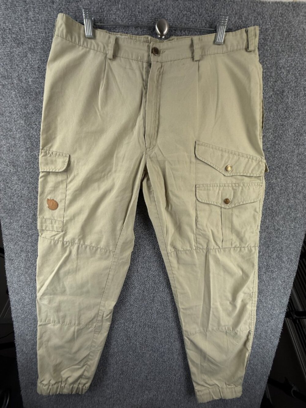 VTG Fjallraven 52 Beige Pants Hiking Men Poly Cotton Outdoors Adult ACTL 36X31